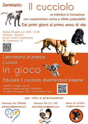 Seminario e Laboratorio sul cucciolo Seminario e Laboratorio sul cucciolo